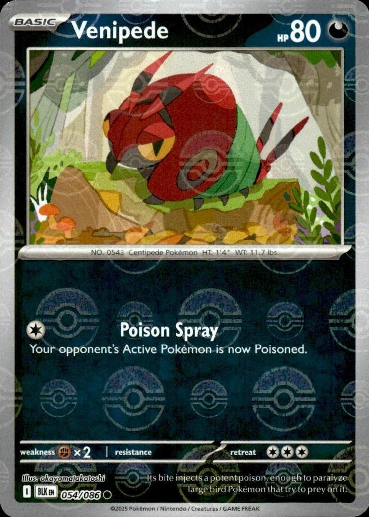 Black Bolt Venipede [Poke-Ball] Pokémon card